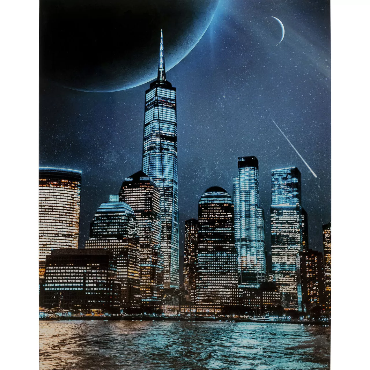 Tableau En Verre Night Skyline 90X120Cm*KARE Design Best