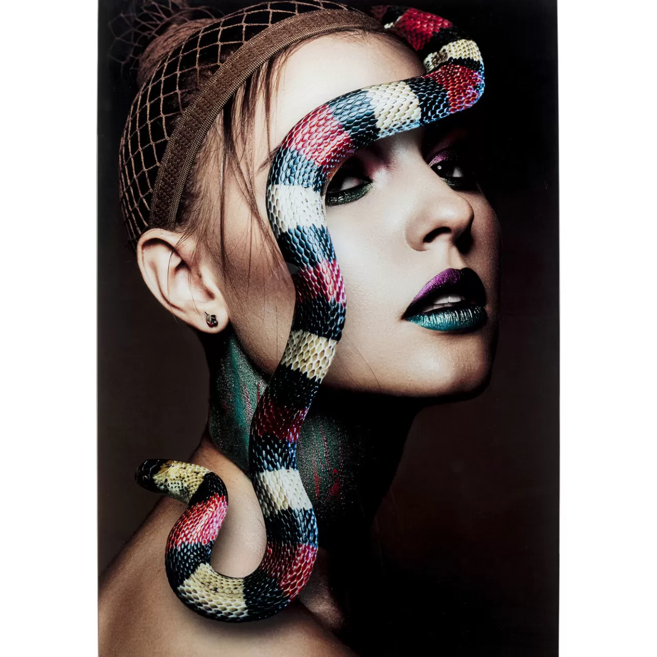 Tableau En Verre Snake Girl 80X120Cm*KARE Design Fashion