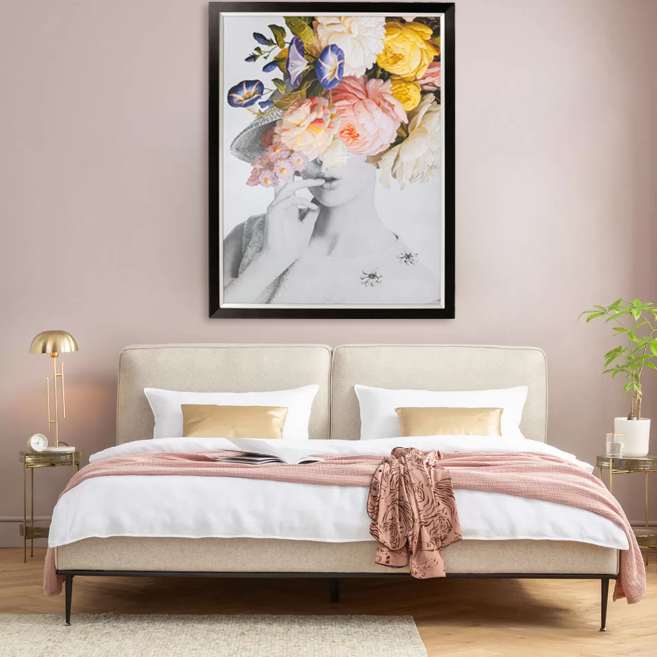 Tableau Frame Flower Lady Pastel 117X154Cm*KARE Design Online