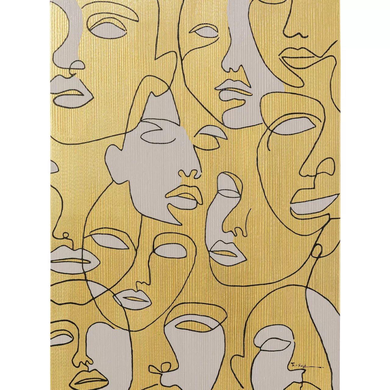 Tableau Sur Toile Faces 70X100Cm*KARE Design New