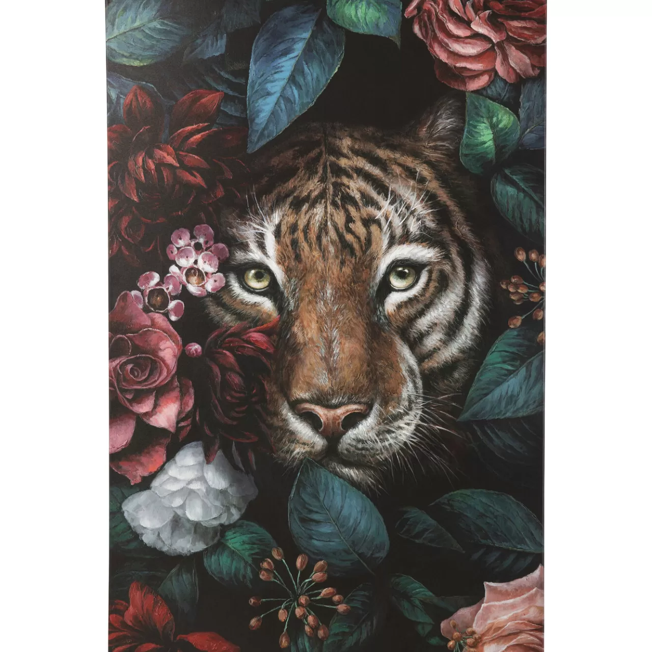 Tableau Sur Toile Tiger In Flower 90X140Cm*KARE Design Best