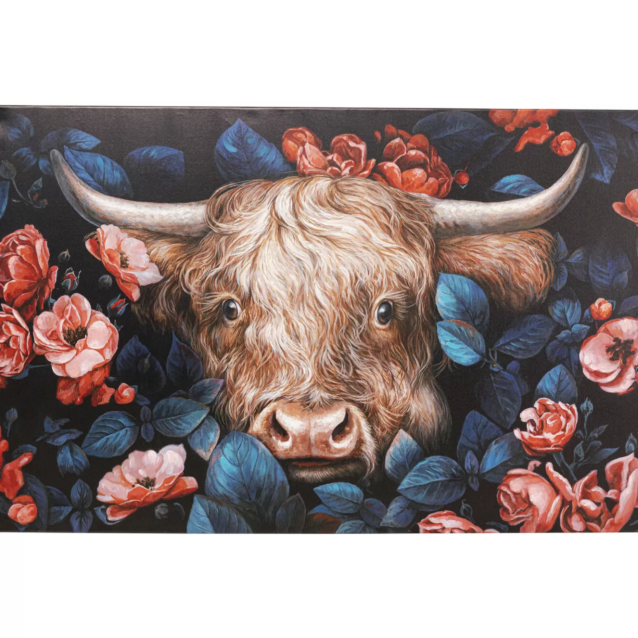 Tableau Sur Toile Yak In Flower 140X90Cm*KARE Design New