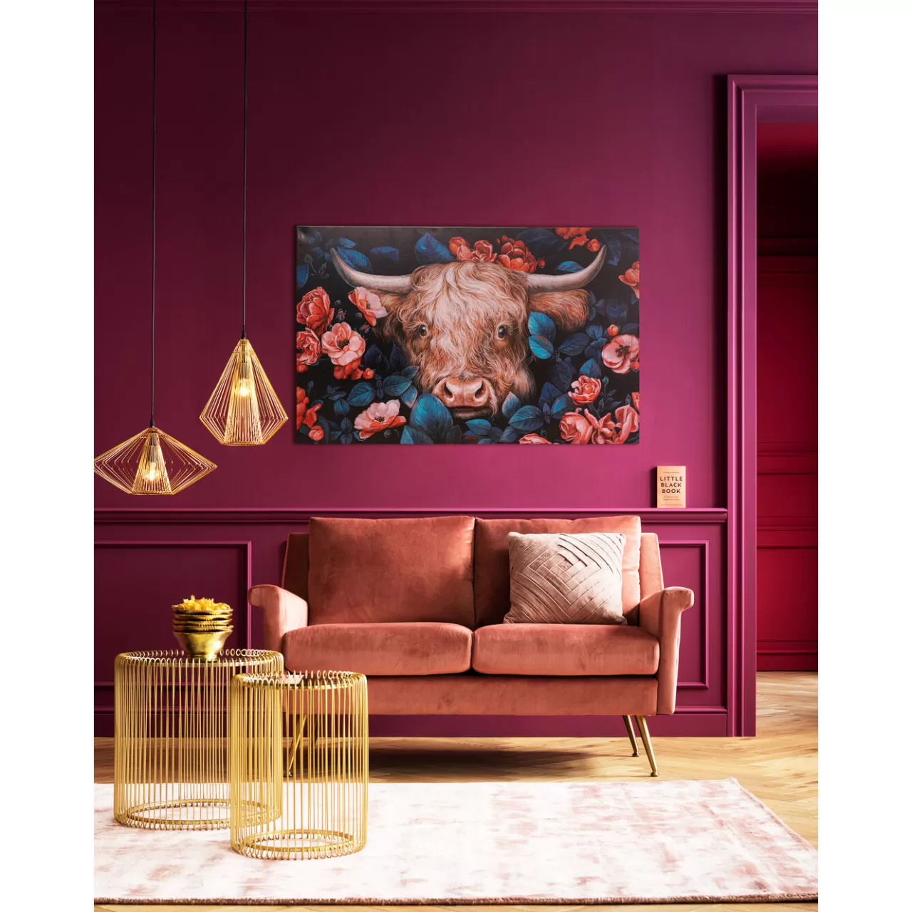 Tableau Sur Toile Yak In Flower 140X90Cm*KARE Design New