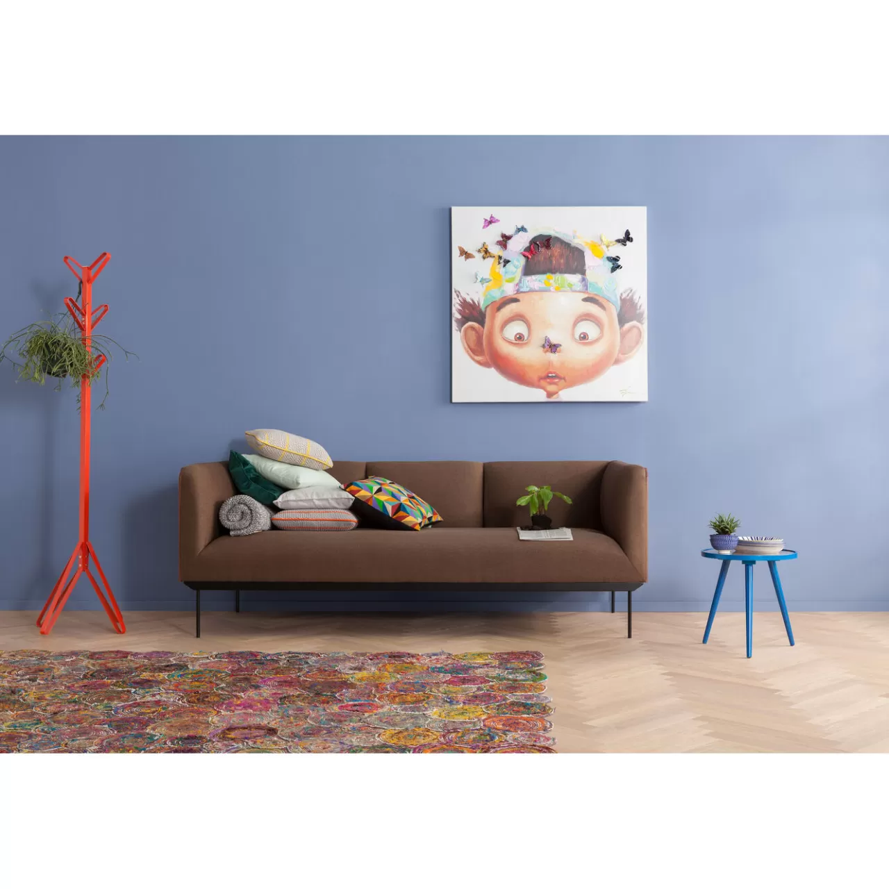 Tableau Touched Boy With Butterflies 100X100Cm*KARE Design Sale