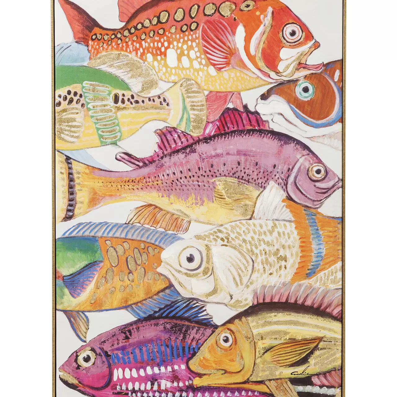 Tableau Touched Fish Meeting One 75X100Cm*KARE Design Sale