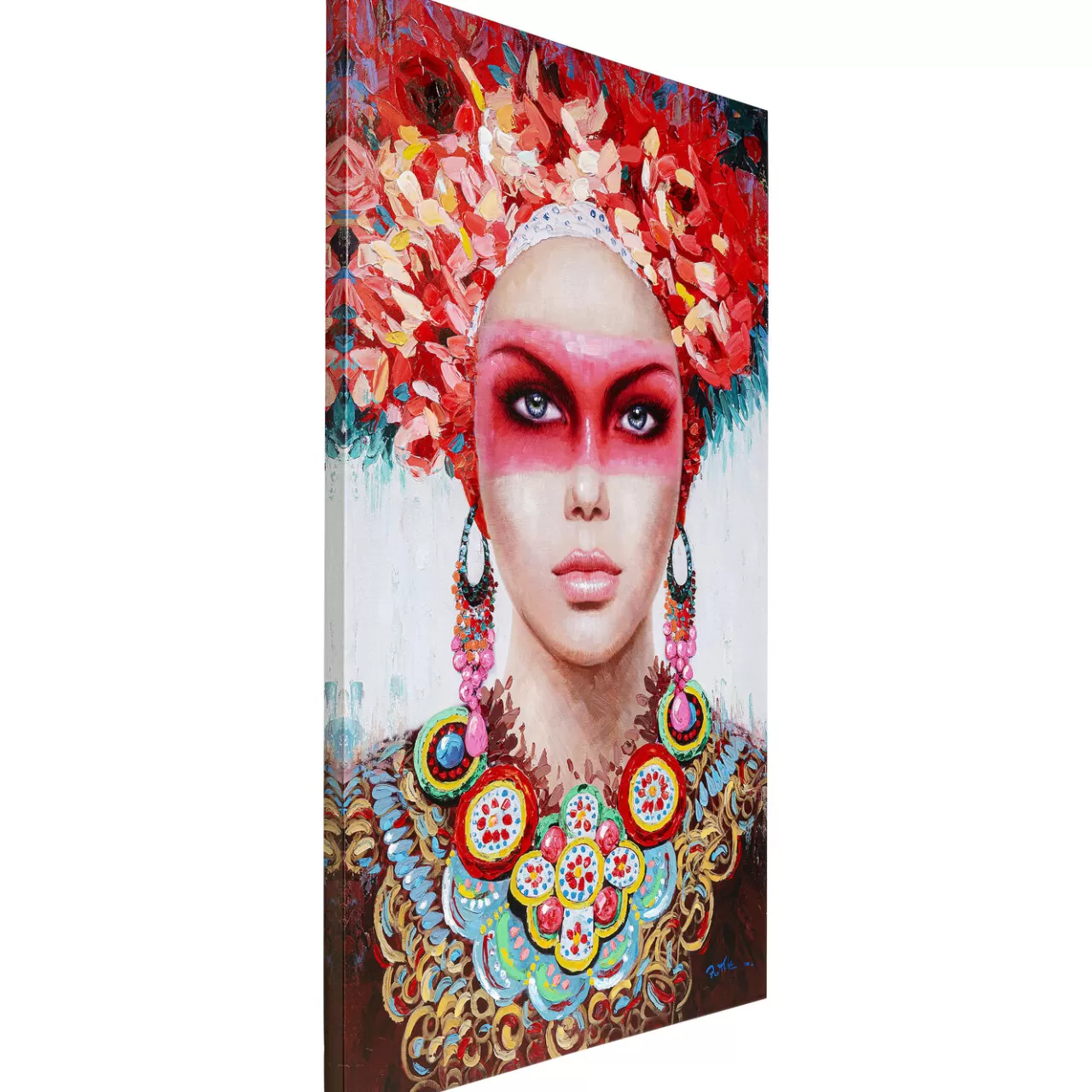 Tableau Touched Red Eye Lady 90X140*KARE Design Shop