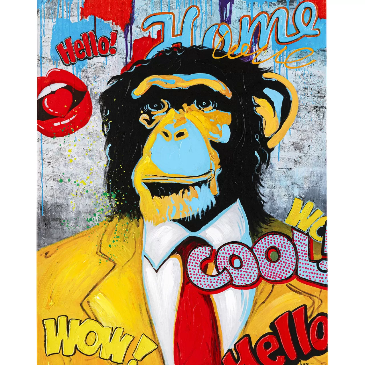 Tableau Touched Show Monkey 90X120Cm*KARE Design Outlet