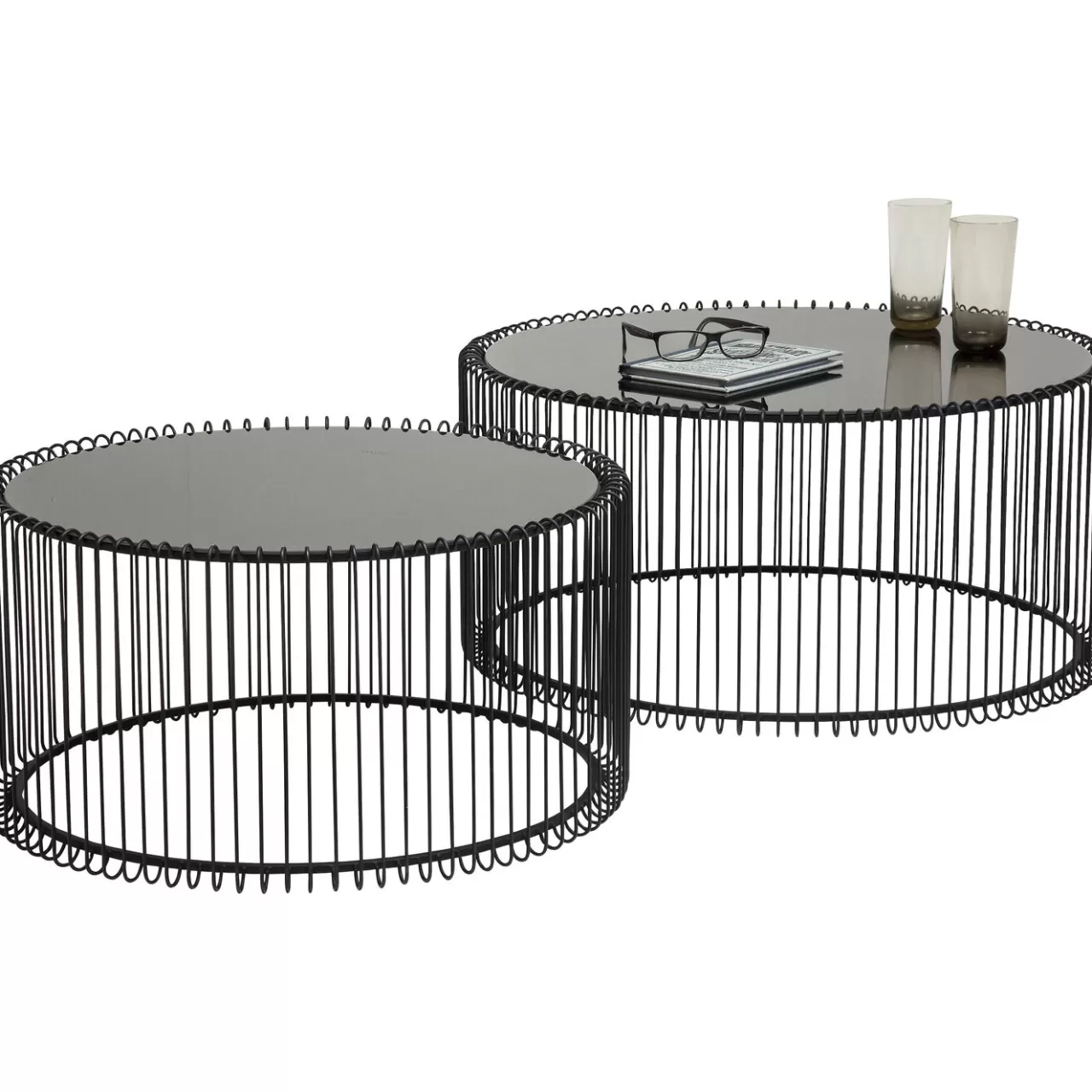 Tables Basses Wire Noir (Set De 2)*KARE Design Fashion