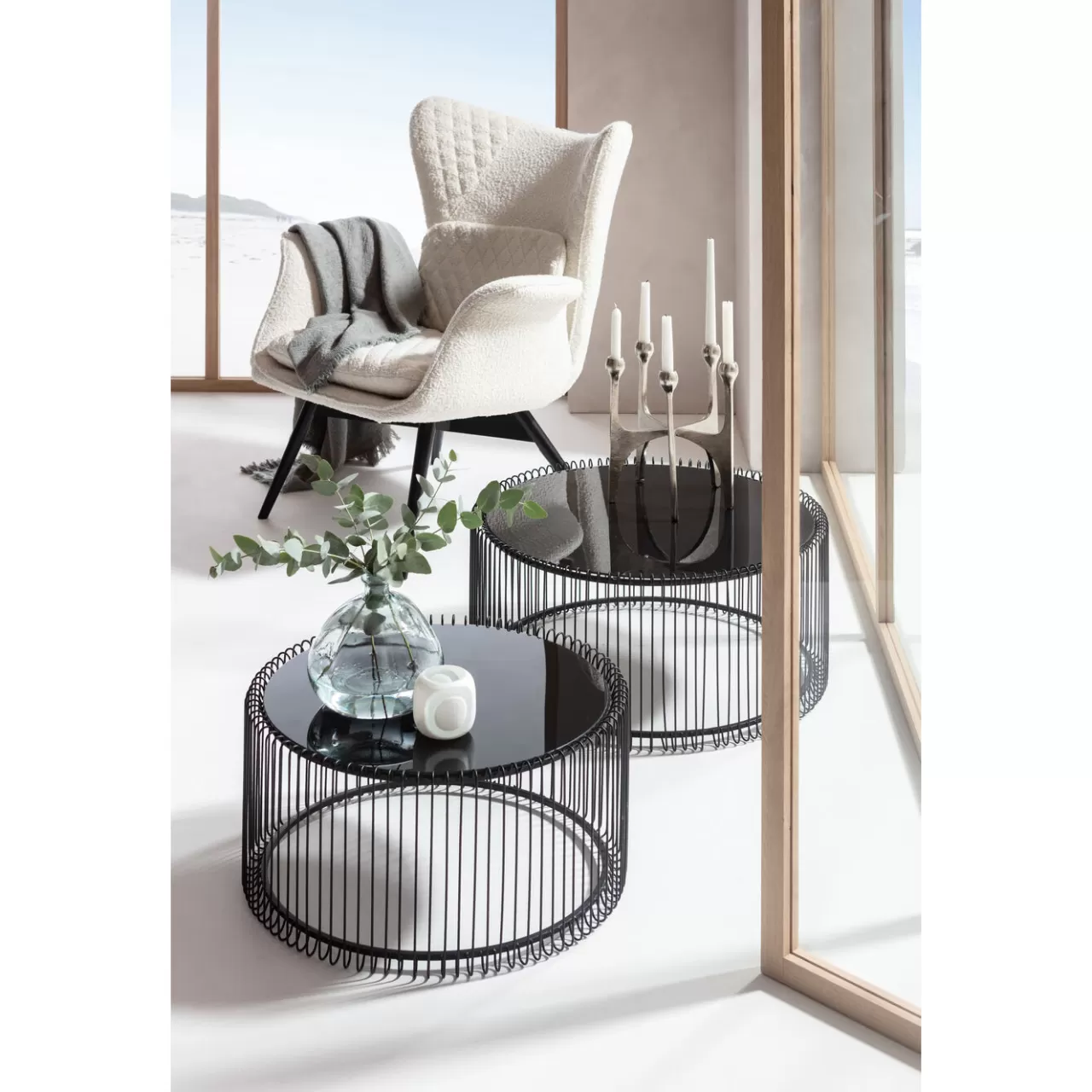 Tables Basses Wire Noir (Set De 2)*KARE Design Fashion