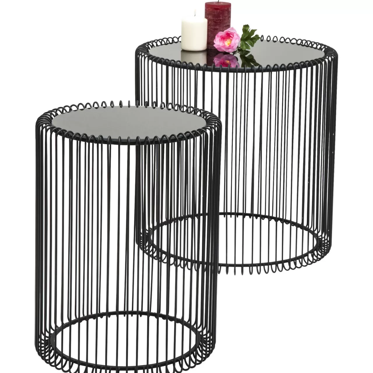 Tables D Appoint Wire Noir (Set/2) O44Cm*KARE Design Cheap