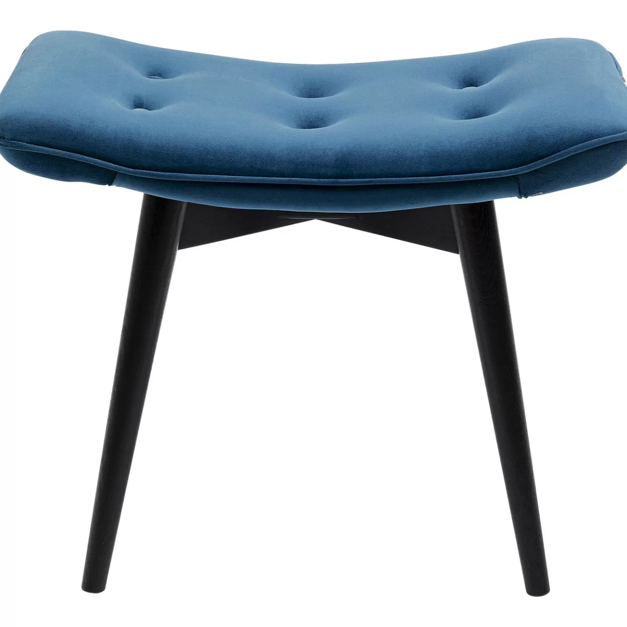 Tabouret Black Vicky Velours Bleu Petrole 59X37Cm*KARE Design Online