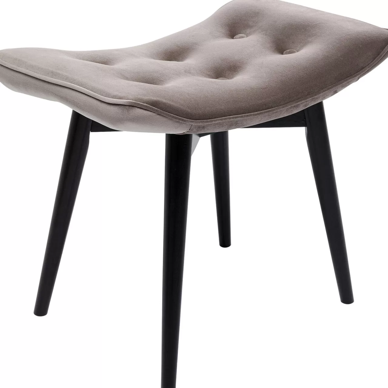 Tabouret Black Vicky Velours Gris 46X59Cm*KARE Design Store