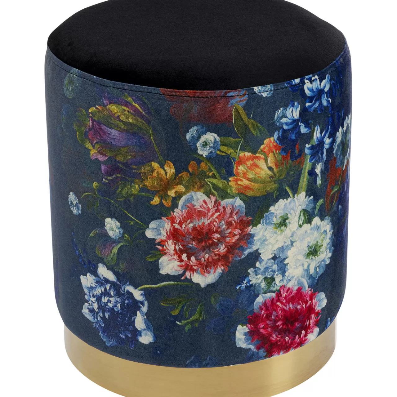 Tabouret Cherry Flower Noir Laiton O32Cm*KARE Design New